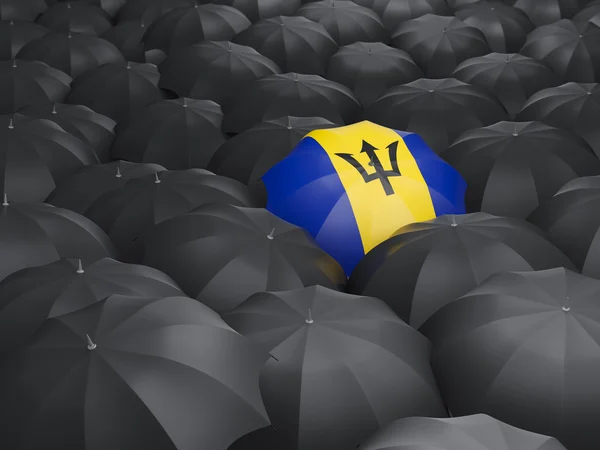 Umbrella with flag of barbados — Stock Photo, Image