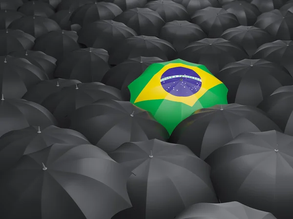 Guarda-chuva com bandeira do brasil — Fotografia de Stock