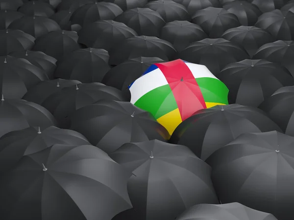 Зонтик с флагом центральноафриканской республики — стоковое фото