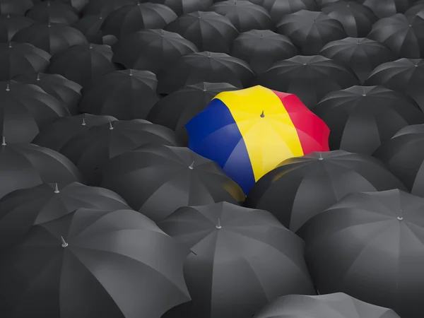 차드의 국기와 함께 우산 — 스톡 사진