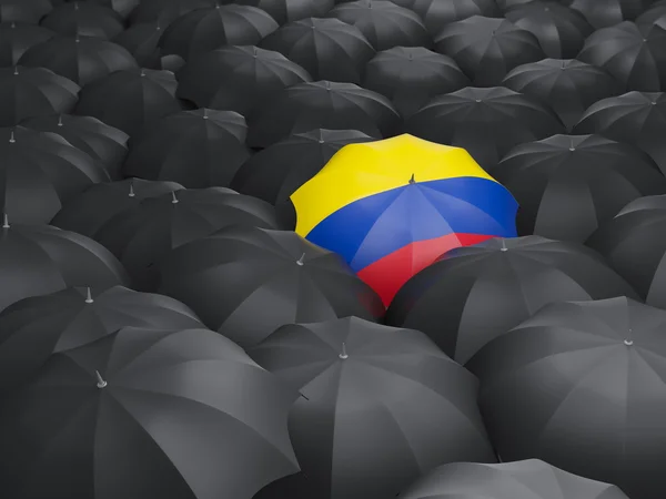 Guarda-chuva com bandeira de colômbia — Fotografia de Stock