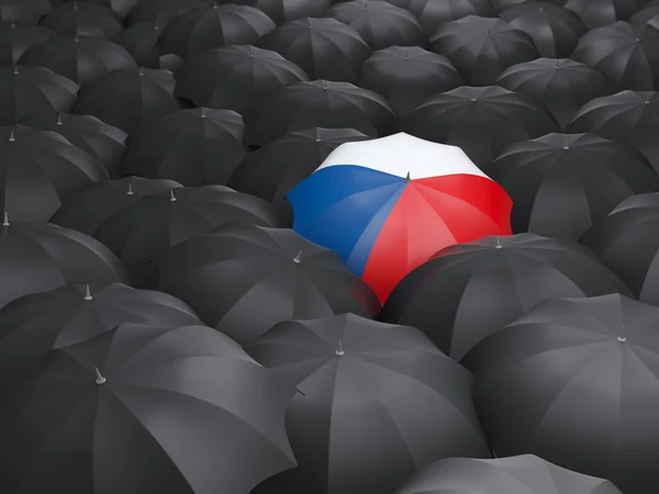 Umbrella with flag of czech republic — Stock Photo, Image