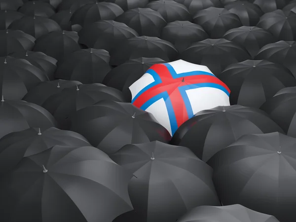Paraguas con bandera de las islas Feroe — Foto de Stock