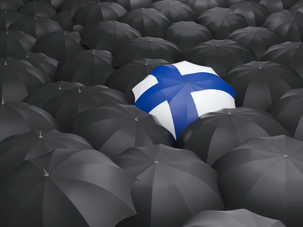 핀란드의 국기와 우산 — 스톡 사진