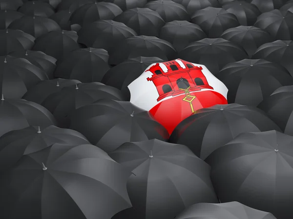 Umbrella with flag of gibraltar — Stock Photo, Image