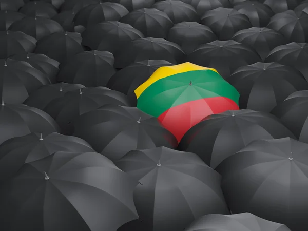 Umbrella with flag of lithuania — Stock Photo, Image