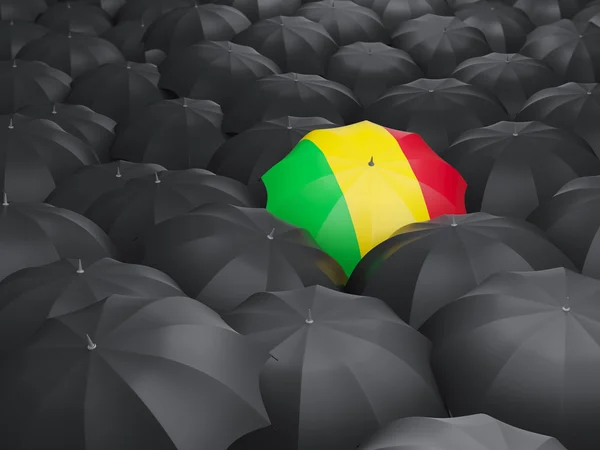 Guarda-chuva com bandeira de mali — Fotografia de Stock