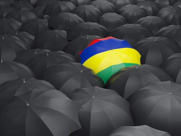 Paraguas con bandera de mauritius —  Fotos de Stock