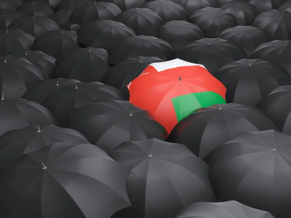 Guarda-chuva com bandeira de oman — Fotografia de Stock