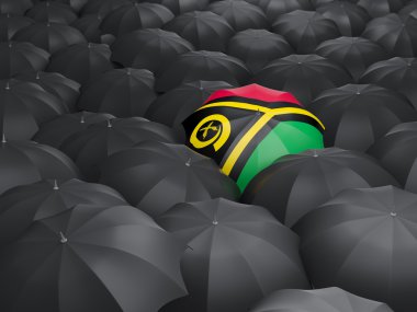 Vanuatu Cumhuriyeti bayrağı ile şemsiye