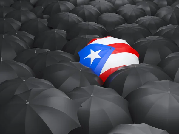 Umbrella with flag of puerto rico — Stock Photo, Image