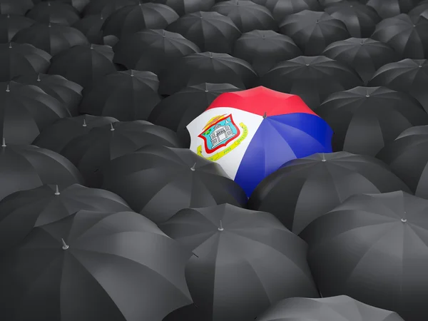 Umbrella with flag of sint maarten — Stock Photo, Image