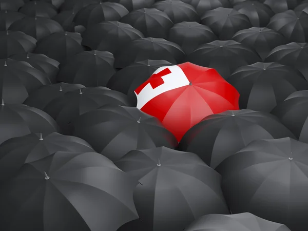 Paraplu met vlag van tonga — Stockfoto