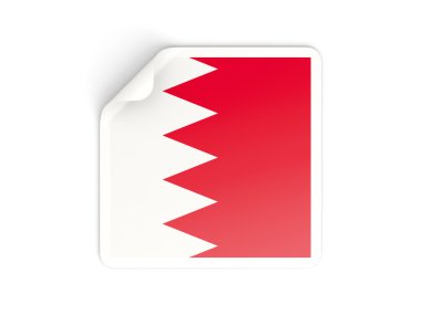 Bahreyn bayrağı ile kare etiket