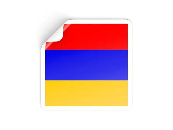 Pegatina cuadrada con bandera de armenia — Foto de Stock