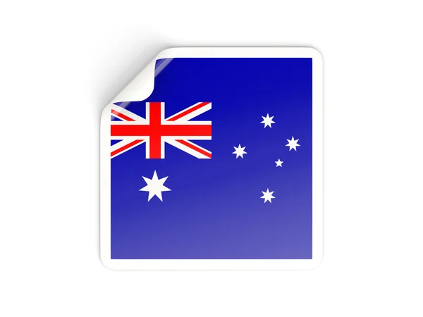 Vierkante sticker met vlag van Australië — Stockfoto