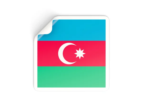 Square sticker with flag of azerbaijan — Stock Photo, Image