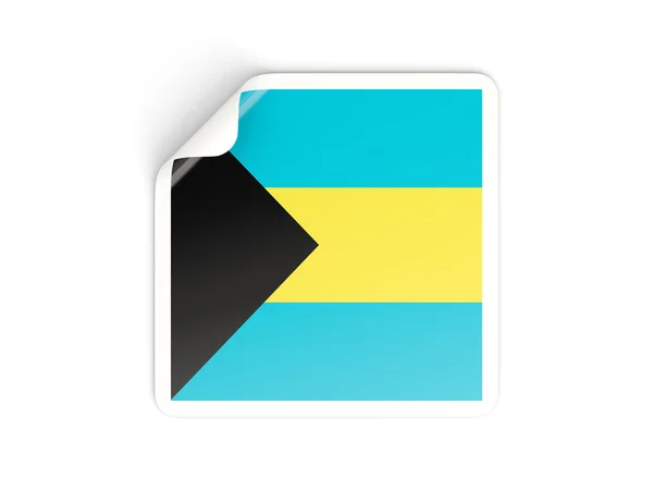 Square sticker with flag of bahamas — Stock Photo, Image