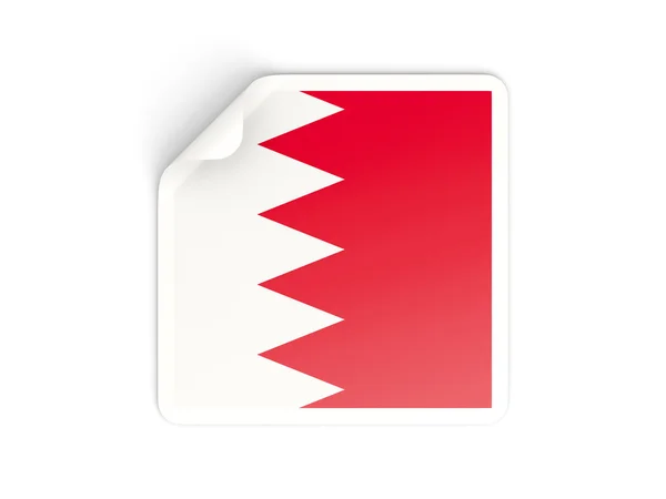Autocollant carré avec drapeau de bahreïn — Photo