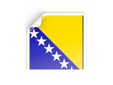 Bosna-Hersek bayrağı ile kare etiket