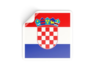 Hırvatistan bayrağı ile kare etiket