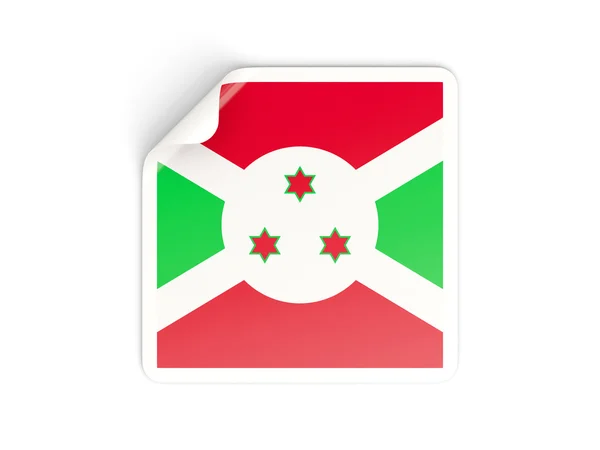 Čtvercové nálepka s vlajka burundi — Stock fotografie