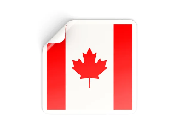 Square sticker with flag of canada — Stock Photo, Image