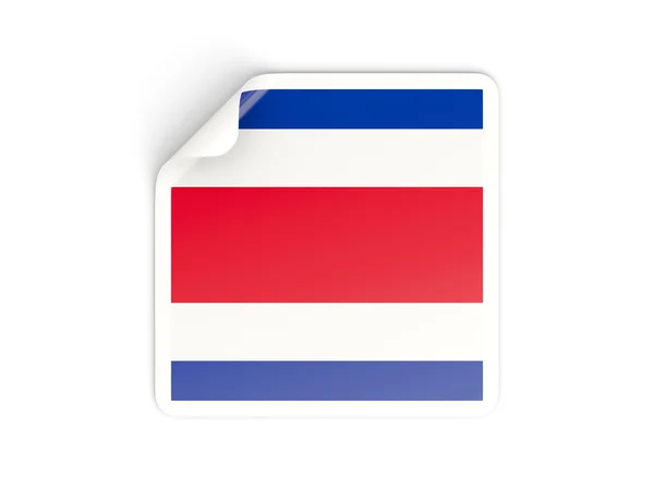 Autocollant carré avec drapeau de costa rica — Photo