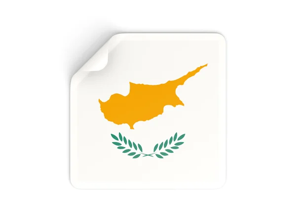 Pegatina cuadrada con bandera de cyprus —  Fotos de Stock