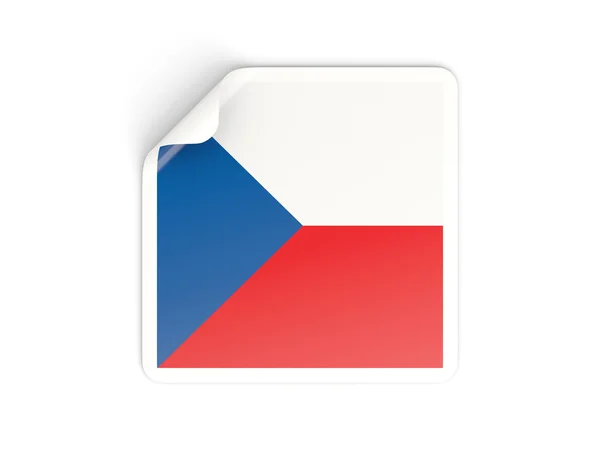 Square sticker with flag of czech republic — Stock Photo, Image