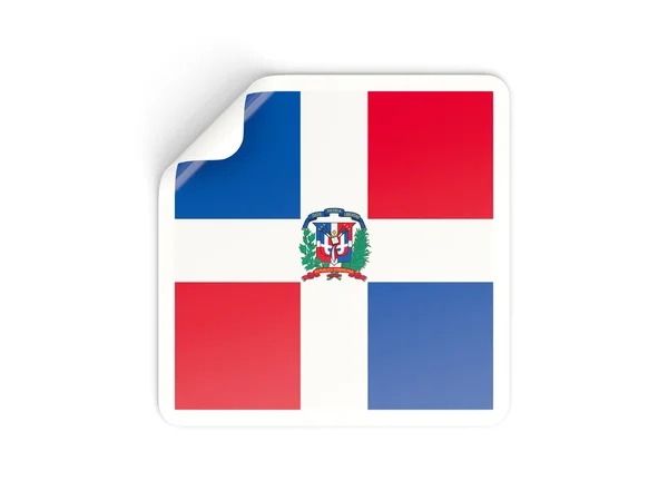 ドミニカ共和国の旗の正方形のステッカー — ストック写真