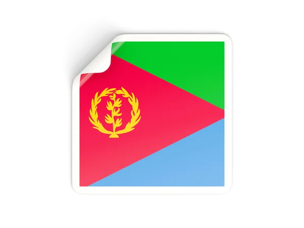 Квадратная наклейка с флагом Эритреи — стоковое фото