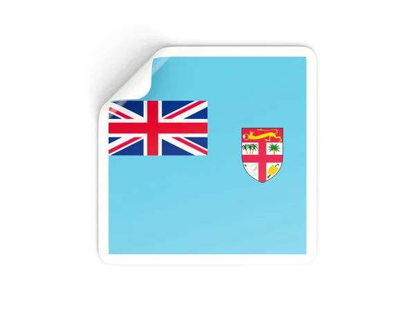 Négyzet alakú matrica, Fidzsi-szigetek zászlaja — Stock Fotó