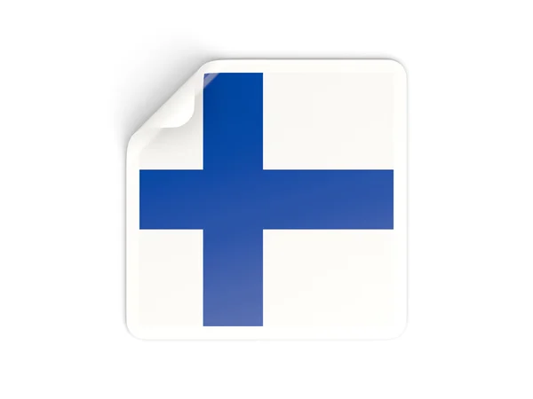 Čtvercové nálepka s finská vlajka — Stock fotografie