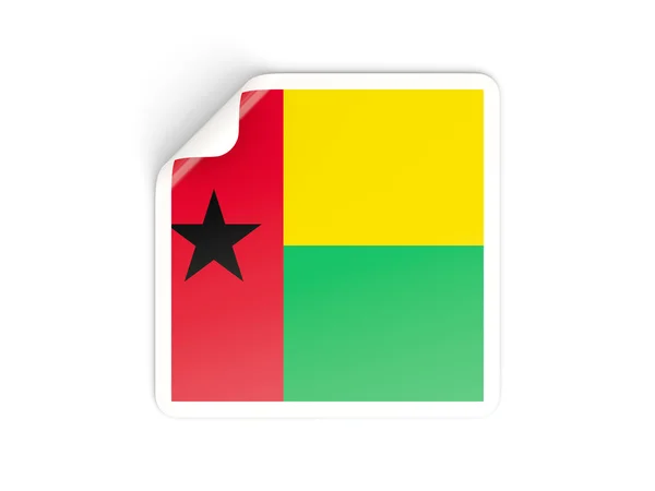 Square sticker with flag of guinea bissau — Stock Photo, Image