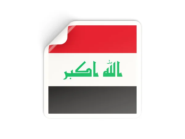 Pegatina cuadrada con bandera de iraq —  Fotos de Stock
