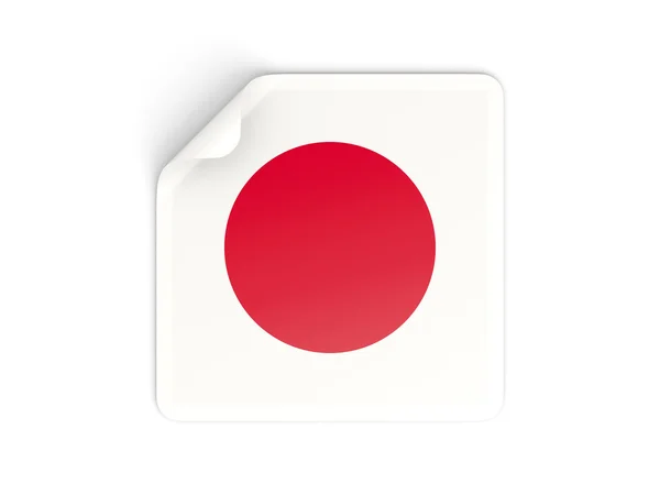 Квадратний наклейку з прапор Японії — стокове фото