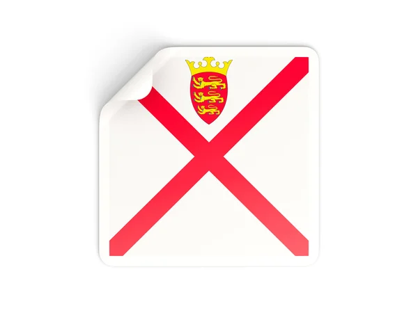 Квадратная наклейка с флагом Джерси — стоковое фото