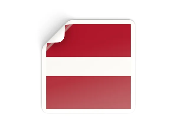 Pegatina cuadrada con bandera de latvia — Foto de Stock