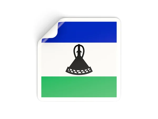 Lesoto bayrağı ile kare etiket — Stok fotoğraf