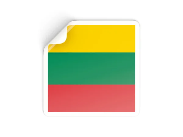 方形与立陶宛的国旗贴纸 — 图库照片