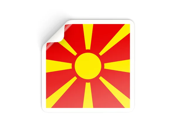 Square sticker with flag of macedonia — Stock Photo, Image