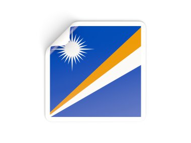 Marshall Adaları bayrağı ile kare etiket