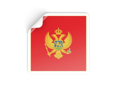 Karadağ bayrağı ile kare etiket