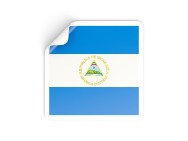 Nikaragua bayrağı ile kare etiket