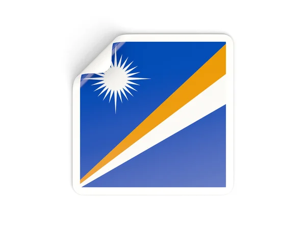 Pegatina cuadrada con bandera de las islas Marshall —  Fotos de Stock