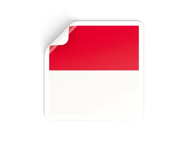 Pegatina cuadrada con bandera de Mónaco — Foto de Stock