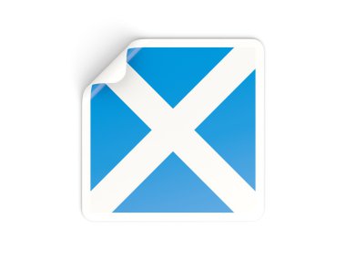 İskoçya bayrağı ile kare etiket