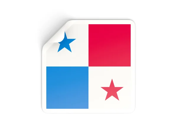 Panama bayrağı ile kare etiket — Stok fotoğraf