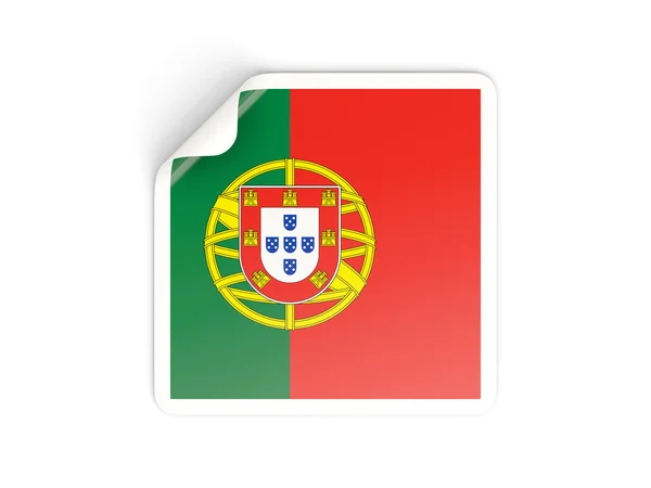 Pegatina cuadrada con bandera de portugal — Foto de Stock